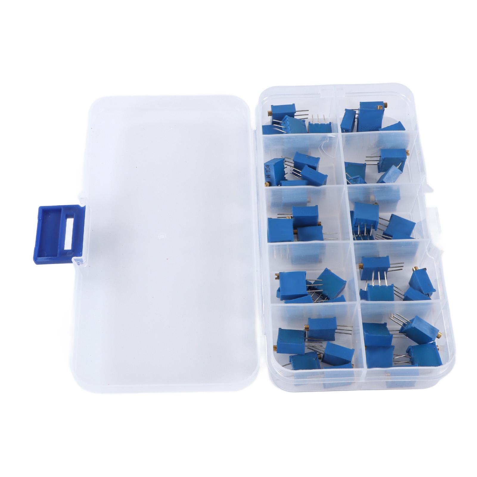 

50 шт. 3296W Потенціометр регульований 500 1K 2K 5K 10K 20K 50K 100K 200K 1M Ом Змінний резистор