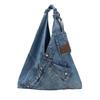 Borsa a Spalla in Denim Lavato Vintage Nodo Hobo Sottobraccio Borsa a Mano Casual Morbida per Donna
