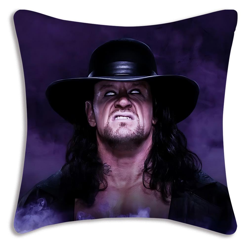 W-WWE LOGO W-WrestleMania Pillow Covers Cartoon Sofa Decorative Home Double-sided Printing Short Plush Cute Cushion Cover