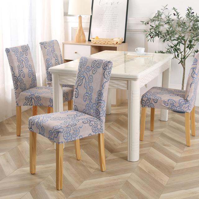 Leaves Series Chair Cover Removable Anti -Dirty Flower Branch Printed Dining Chair Cover Sets For Dining Space Home Wedding Stretch Seat Case