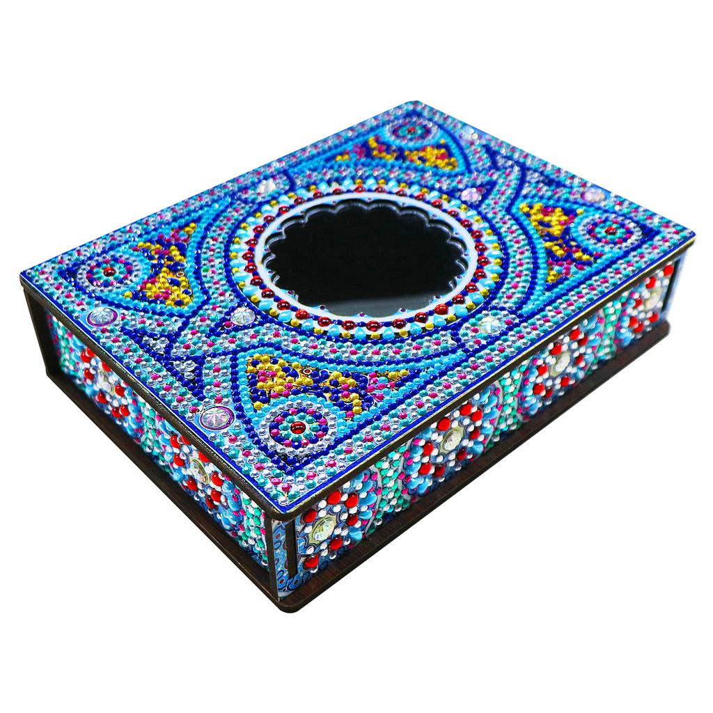 DIY Diamond Painting Jewelry Storage Box Wooden Earrings Necklace Storage Case Special Shaped Mosaic Embroidery Cross Stitch Kit