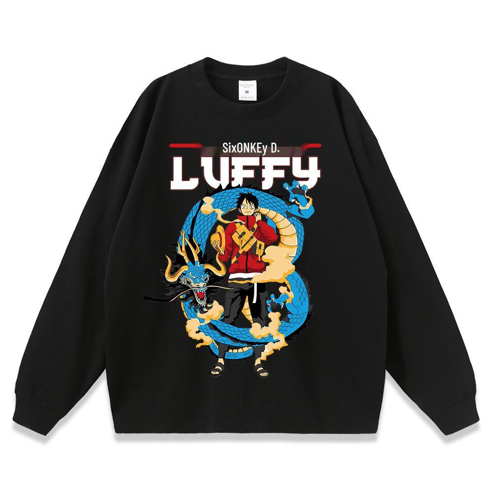 Vintage Washed Anime Street Style Long Sleeve Tee - Unisex