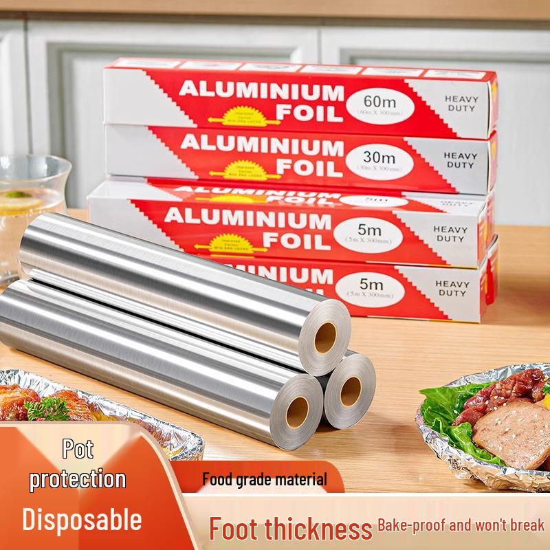 

Food-Grade Thick Aluminum Foil for BBQ, Baking & Air Fryer Ovens 15 microns 3 meters [Boxed without sawtooth]