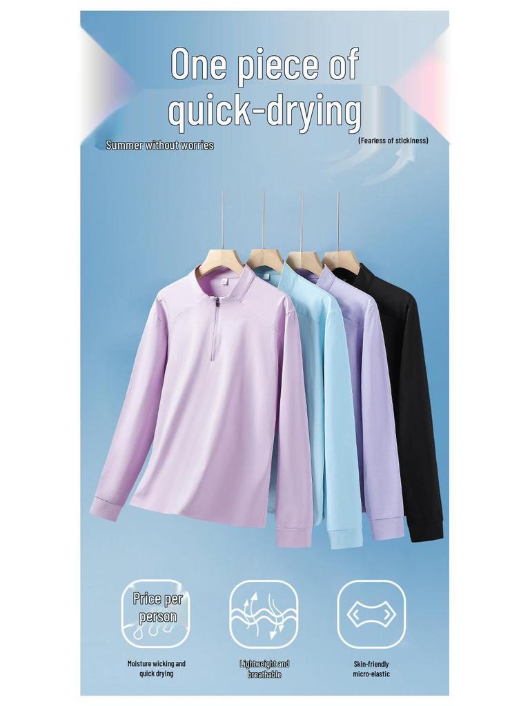 2026 Men's Breathable Half-Zip Long Sleeve Polo Shirt for Sports & Outdoor Activities