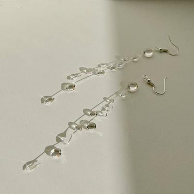 Minimalist Transparent  Dewdrop Earrings Niche High-End Unique And Versatile Clavicle Chain