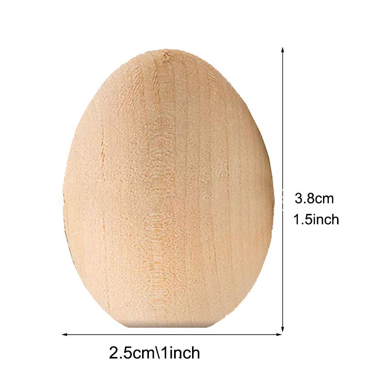 10PCS Wooden Easter Eggs Creative Imitation Eggs for DIY Easter Decoration Basket Fillers Children Graffiti Toys Easter Ornament