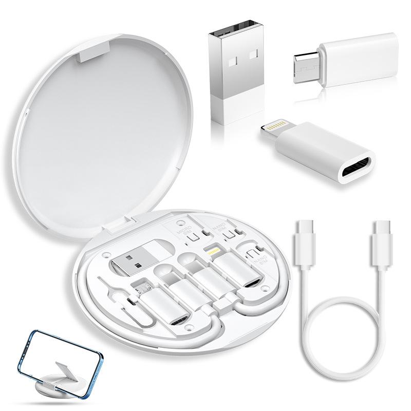 Portable Magnetic Fast Charging Data Cable Folding Portable Three-in-one Universal Box Typec Charging Cable