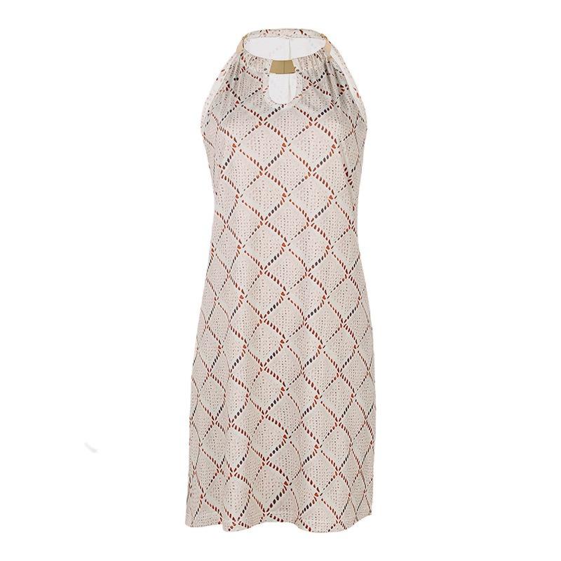 Ärmelloses Neckholderkleid mit Metall-Print für Damen