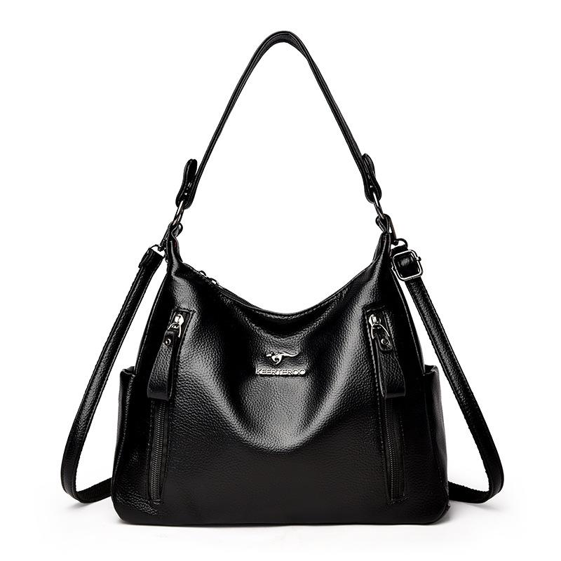 Weiche Lederschultertasche, Mom Bag, Große Kapazität Tote Bag, Umhängetasche, Vielseitige Tasche mit Großer Kapazität