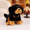 Soft Plush Rottweiler Dog Toy Plush Doll Black Tan with Floppy Ears and Sweet Faces Stuffed Kawaii Puppy Cute Cozy Display Accent