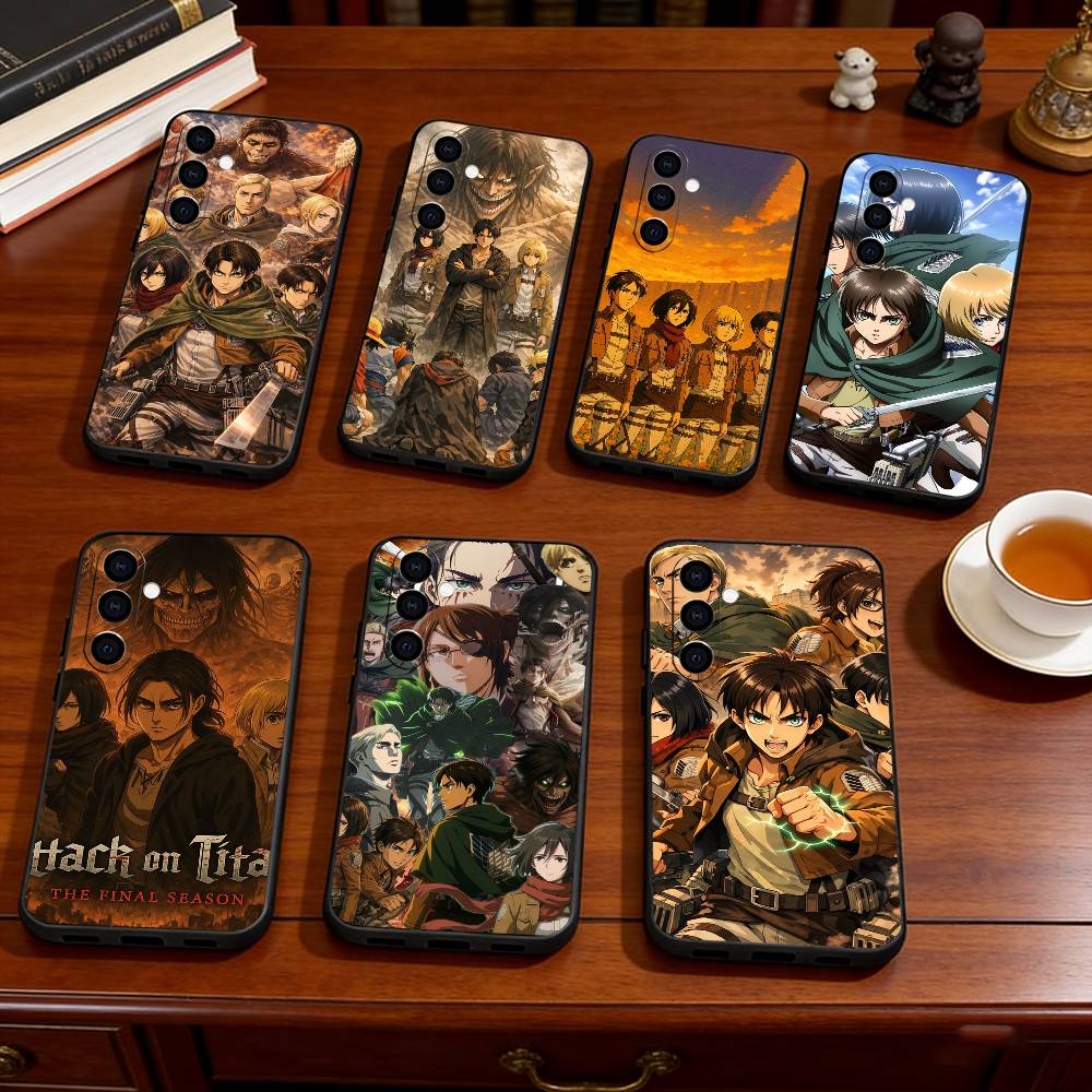 Anime Attack on Titan Phone Case Black Silicone Soft For Samsung Galaxy A73,A72,A71,A70,A53,A52,A51