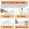 12Pcs Pigeon Spikes Stainless Steel Bird Repeller Set Deterrent Anti Bird Pigeon Squirrel Cat Repel