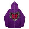 Bluza z kapturem na zamek gothic high street bluza z kapturem oversize płaszcz męski i damski streetwear y2 coat
