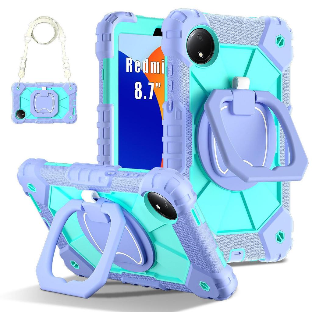 2024 Redmi Pad SE 8.7'' Case: 360° Rotating Stand, Silicone Anti-fall Shell