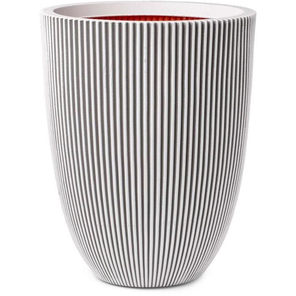 CAPI EUROPE Vase GROOVE - Ivoire - 34x46 cm - Résistant aux intempéries