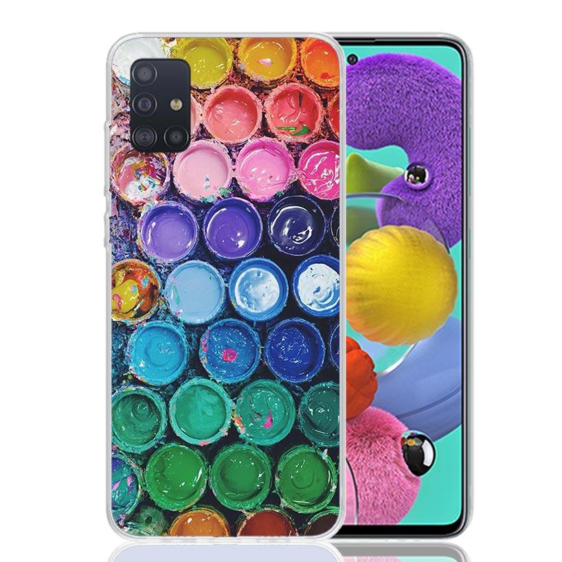 Waterverf Set Verfpalet Schilderdoos Telefoonhoesje Voor Samsung Galaxy A52 A32 A22 A12 A02S A50S A30S A51 A31 AA71 Note 20 Ult