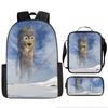 Three-pack Lightweight Children's School Bag Set, School Bag + Lunch Bag + Pencil Bag, Printed School Bag Set