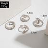 5Pcs/Set Gold Color Geometric Hollow Open Rings for Women Exaggerated Metal Smooth Irregular Adjustable Rings Jewelry Set 2026