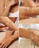 Bracelet perlé plaqué or pour femme, Bracelet à billes extensible empilable en acier inoxydable Hypoallergénique