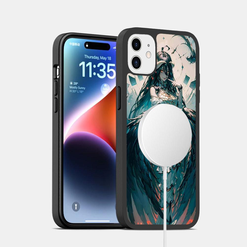 Anime Overlord Albedo Phone Case Magnetic Case For IPhone 16 14 13 12 11 15 Pro Max Plus For Magsafe Wireless Charge Cover