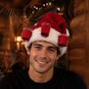 Plush Holiday Hat Christmas with Drink Holder Adults Velvet Santa Claus Soft Cap 3 Cups Red Xmas for New Year Party Holders