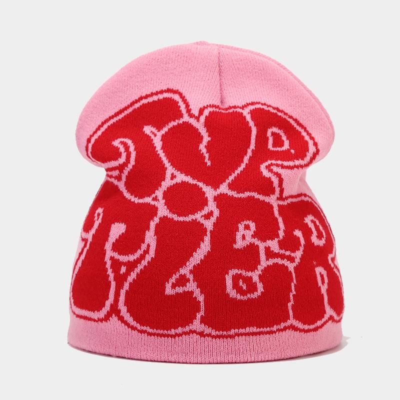 Autumn and Winter New Jacquard Love Letter Pullover Hat Men's and Women's Adult Wool Knitted Hat Cold Hat