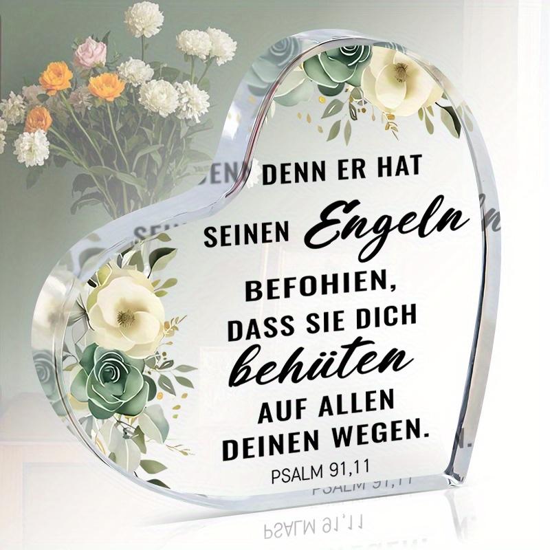 2D Flat, Bible Verse Acrylic Christian Gift Desktop Decor Plaque, Home Decor Plaque Hanging Wall Art Decorative Garden Decoration for Room Door Signs