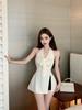 [Tmall Quality] French Bow Strap Neck Small Vest Femininity Pure Desire Slim Sleeveless Knitting