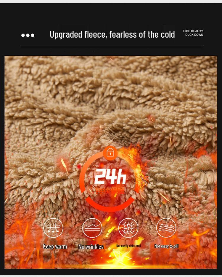 Men's Thickened Fleece Jacket with Stand Collar - Casual Autumn/Winter Outdoor Hoodie