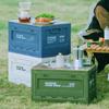 Camping-Aufbewahrungsbox, Kofferraum-Organizer, Camping-Picknick-Campingbox, zusammenklappbare Auto-Außenbank und Schneidebrett
