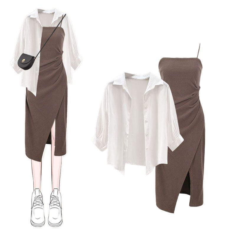 Comple Estivo da Donna 2026: Set Due Pezzi: Maglietta Solare Anti-Età e Vestito Versatile Modellante