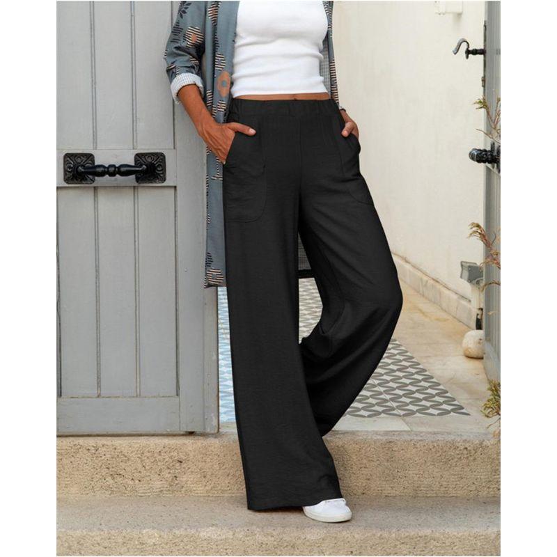Fashion Women's Loose Pants Casual Ladies Trousers Drape Wide Leg Pants