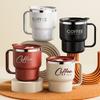 304 Stainless Steel Double Wall Insulated Coffee Cup With Handle Portable Students Leak-proof Water Cup Double Layered Milk Coffee Mug Mark Cup