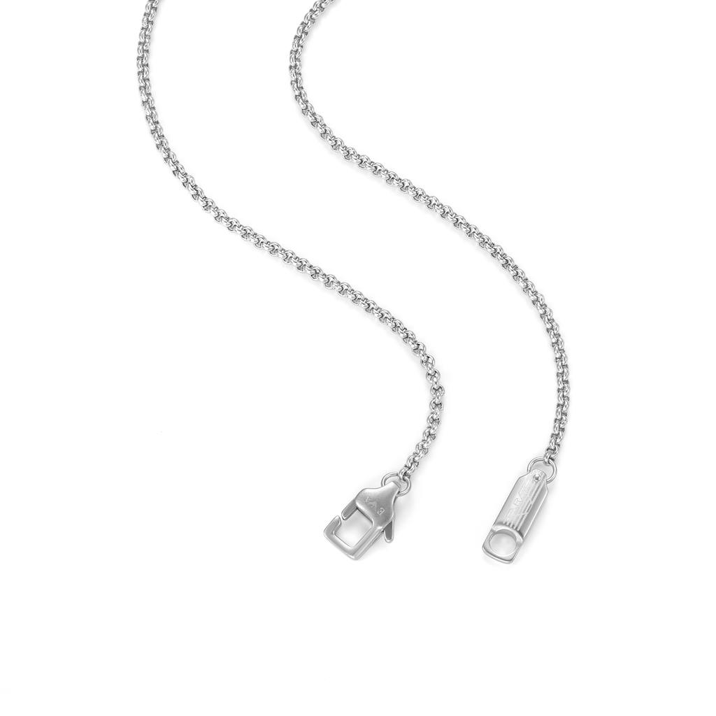 Emporio Armani Eagle Logo Series Plaque Cool Light Luxury Stainless Steel Necklace Unisex Necklace Silver EGS3149040