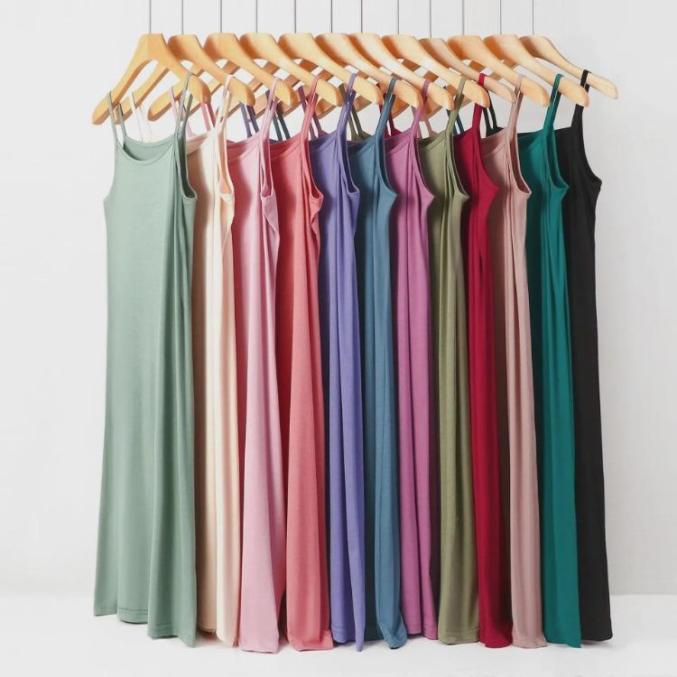 Plus Size Loose Fit Modal Camisole Pajamas Dress Comfortable Anti Exposure for 200 Lbs