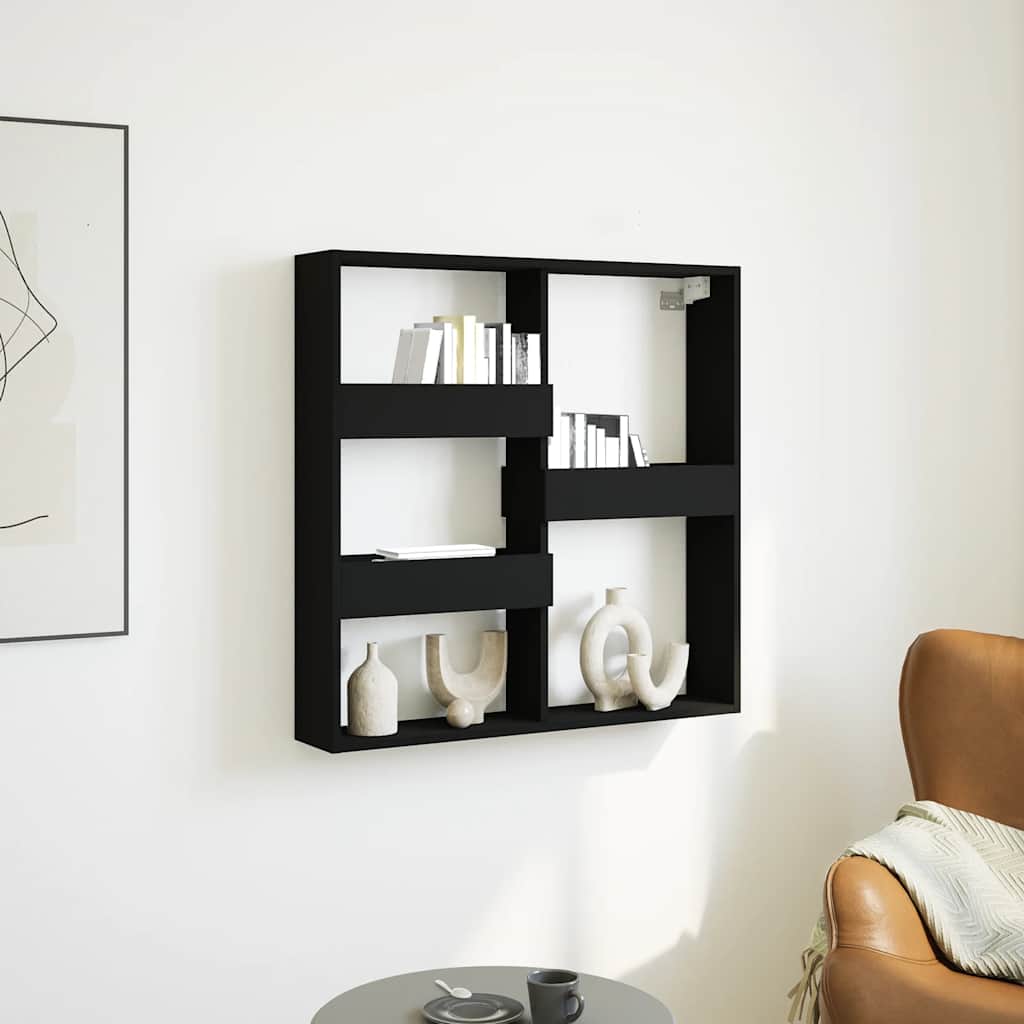Wall Cabinet Black 80x15x80 cm Particleboard
