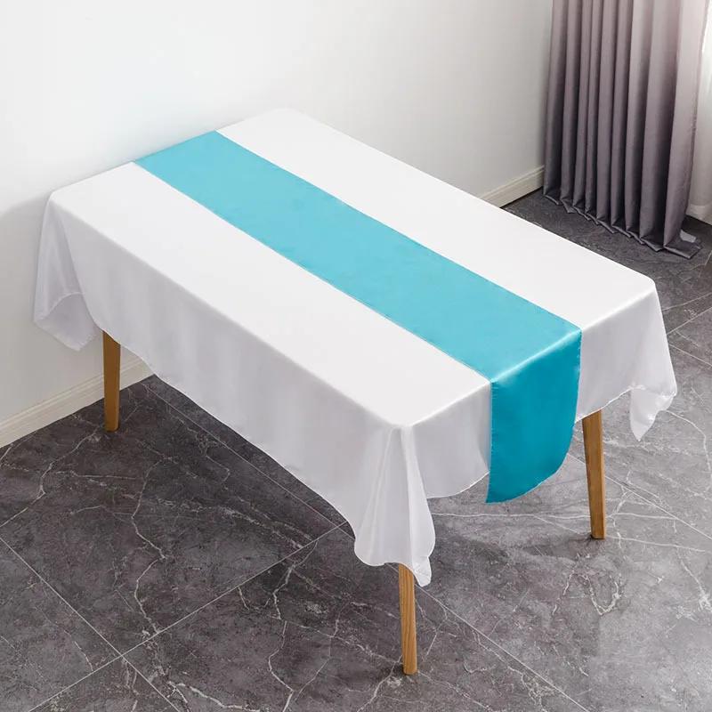 10Pcs Satin Table Runner 30cm X 275cm Wedding Party Supply Christmas Home Modern Coffee Dining Luxury Table Decoration