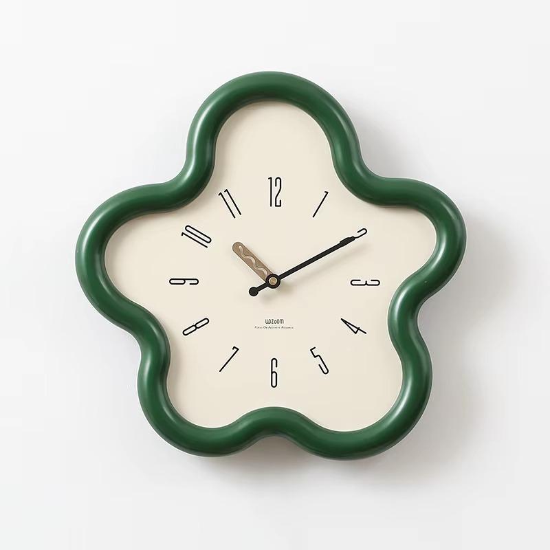 14inch Aesthetic Flower Pendulum Wall Clock Silent Modern Nordic Living Room Decor Creative Art Watch Gift