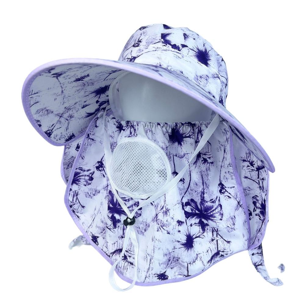 Face Neck  Omnibearing Picking Tea Hat Breathable Mesh Sunscreen Hat Creative Women Sun Hat  Riding