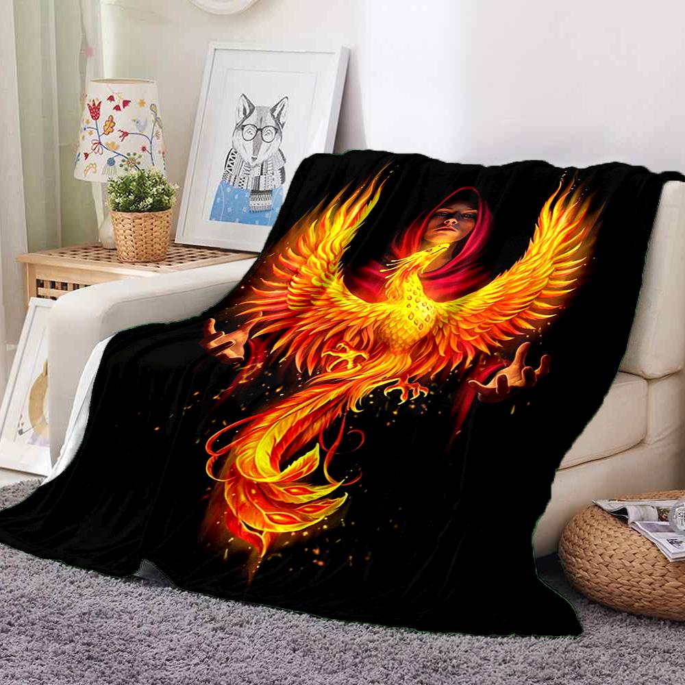 Phoenix Rise Flannel Blanket Throw Blanket Soft Warm Sofa Bed Camping Home Decor Unique Christmas Gift Cs92273