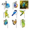 Wetterfeste Gartenornamente Buntglas Acryl Schnecke Blumentopf-Halter, Niedliche Tierstatue Dekorative Pflanzenstäbe für Balkon Pflanzgefäß Aufhänger Dekorationen,