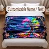 Tree of Life Theme Soft Blanket Personalized Custom Name Text Print Warm Blanket Home Sofa Bedroom Decor