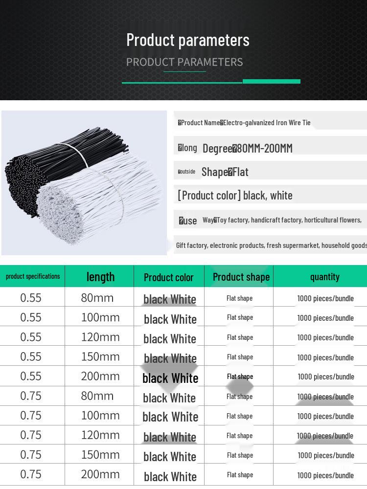 Plastic-Coated Electrogalvanized Iron Wire Cable Tie for Grape Vine Trellises