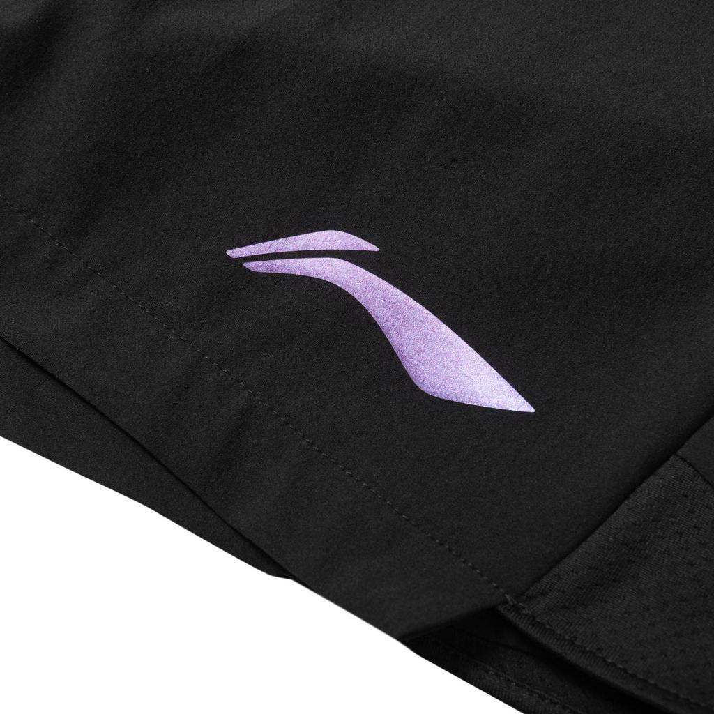 Li Ning Badminton Series Solid Color Logo Quick-Dry Cool Competition Sports Shorts Unisex shorts Black AAPU129-1