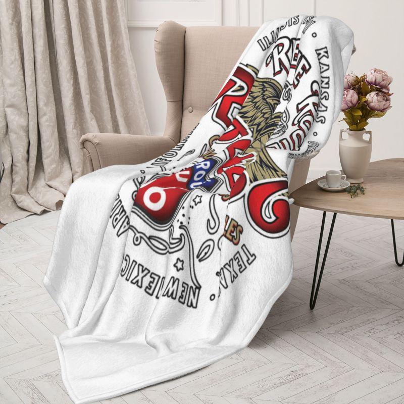 Custom 3D Print Motorcycle Ride Route 66 Blankets Comfortable Flannel Winter US Numbered Highways Throw Blanket Home Bedroom