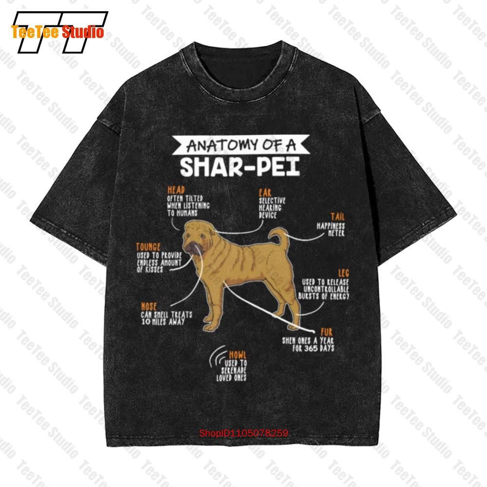 Anatomy Of A Sharpei Dog Vintage Oversized TShirt TVML S