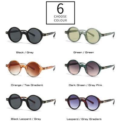 Retro Runde Punk Damen Sonnenbrille Mode Farbverlauf Gläser UV400 Herren Nieten Sonnenbrillen