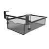 Under Desk Drawer Organizer Hidden Metal Slide Out Under Table Storage Tray for Office Classroom Black Small No