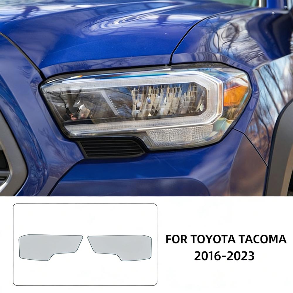 TPU Car Headlight Protective Film for Toyota Tacoma 2016-2023 Clear & Smoked Anti-Scratch Transparent headligh