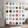 Watercolor Circle Shower Curtain 3D Printed Water-Resistant Polyester Fabric Blue/Green/Pink/Red Polka Dot Design For Bathrooms